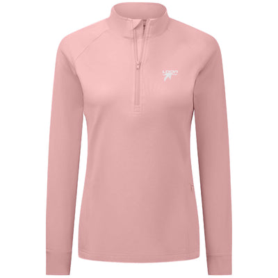 Loon Mountain Women's Midweight 1/4 Zip White Small Chest Logo MAUVE PINK