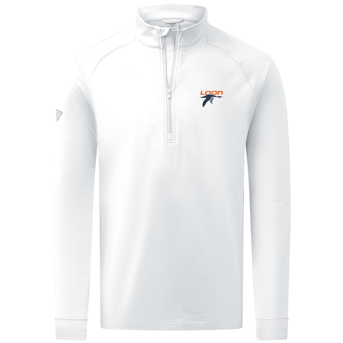 Loon Mountain Men's Midweight 1/4 Zip Full Color Small Chest Logo WHITE