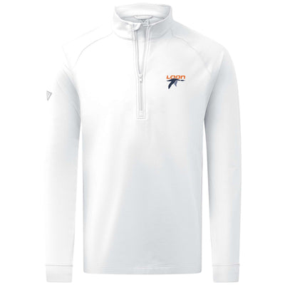 Loon Mountain Men's Midweight 1/4 Zip Full Color Small Chest Logo WHITE