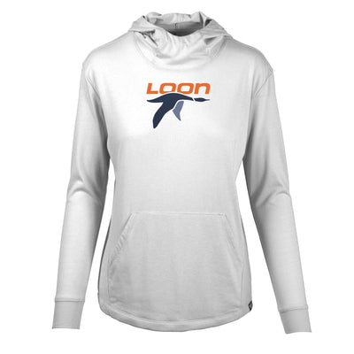 Loon Mountain Women's Lightweight Tech Hoody Full Color Chest Logo 