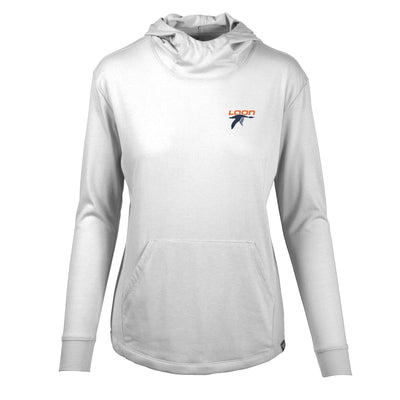 Loon Mountain Women's Lightweight Tech Hoody Full Color Small Chest Logo WHITE