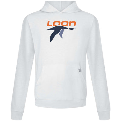 Loon Mountain Men's Lightweight Tech Hoody Full Color Chest Logo WHITE