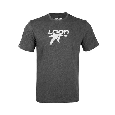 Loon Mountain Kid's Classic T-Shirt White Chest Logo HEATHER CHARCOAL