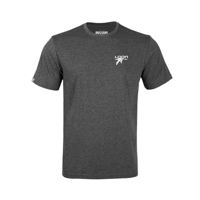 Loon Mountain Kid's Classic T-Shirt White Small Chest Logo HEATHER CHARCOAL
