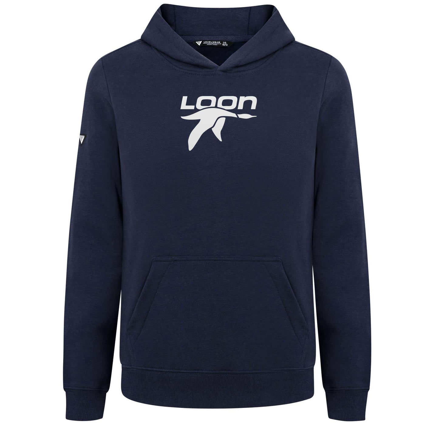 Loon Mountain Kid's Hoody White Chest Logo NAVY