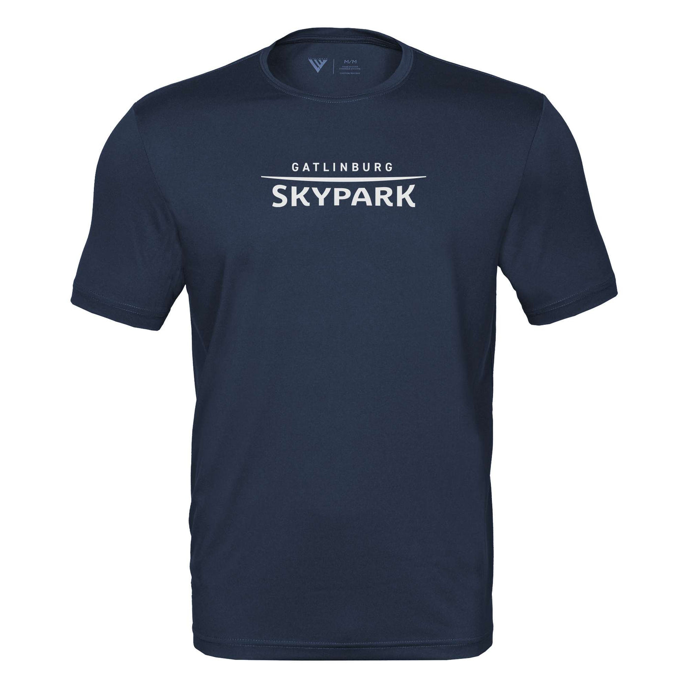 Gatlinburg SkyPark Tech T-Shirt White Chest Logo NAVY