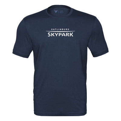 Gatlinburg SkyPark Tech T-Shirt White Chest Logo NAVY