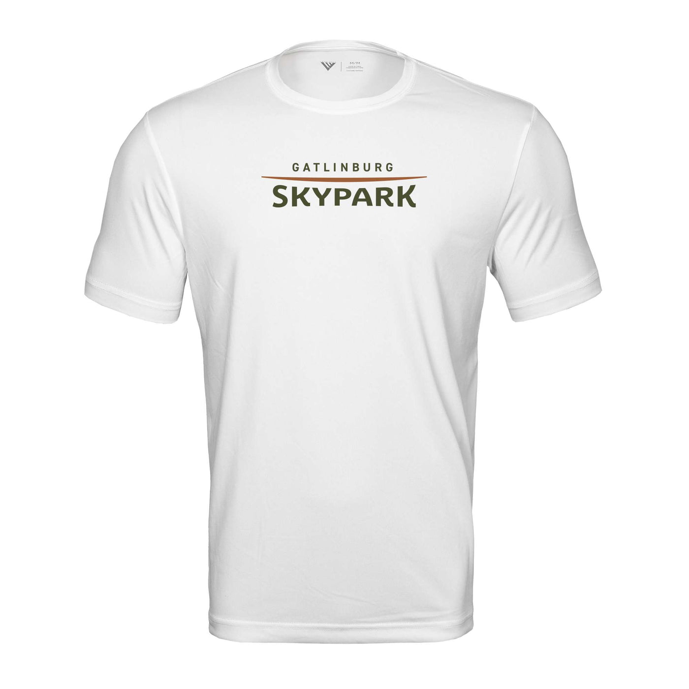 Gatlinburg SkyPark Tech T-Shirt Full Color Chest Logo WHITE