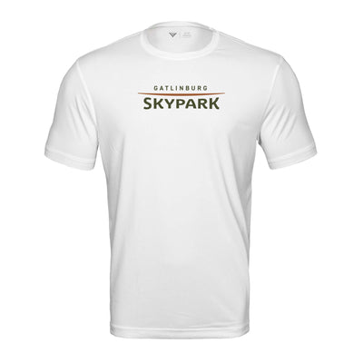 Gatlinburg Skypark Tech T-Shirt Full Color Chest Logo WHITE