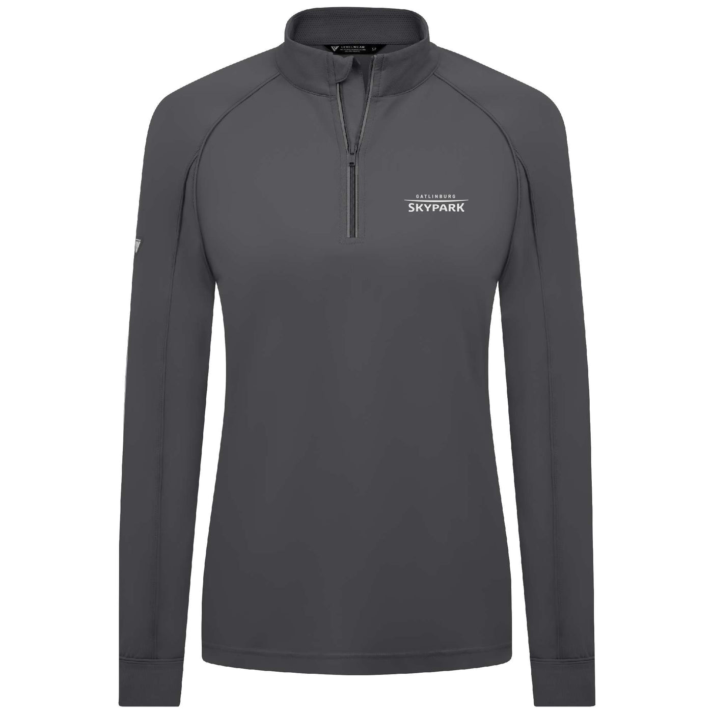 Gatlinburg SkyPark Women's Lightweight 1/4 Zip White Small Chest Logo CHARCOAL