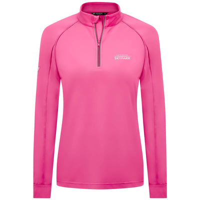 Gatlinburg SkyPark Women's Lightweight 1/4 Zip White Small Chest Logo DEEP PINK