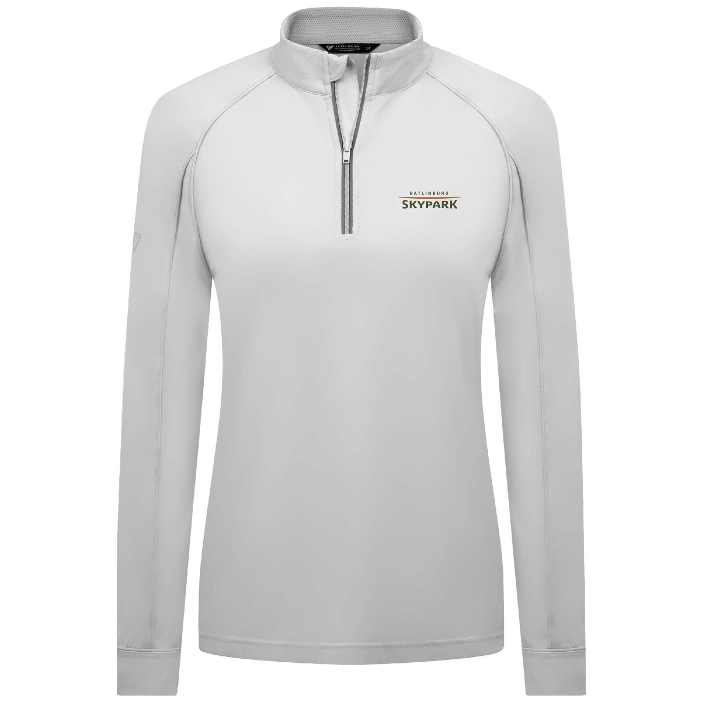 Gatlinburg SkyPark Women's Lightweight 1/4 Zip Full Color Small Chest Logo WHITE