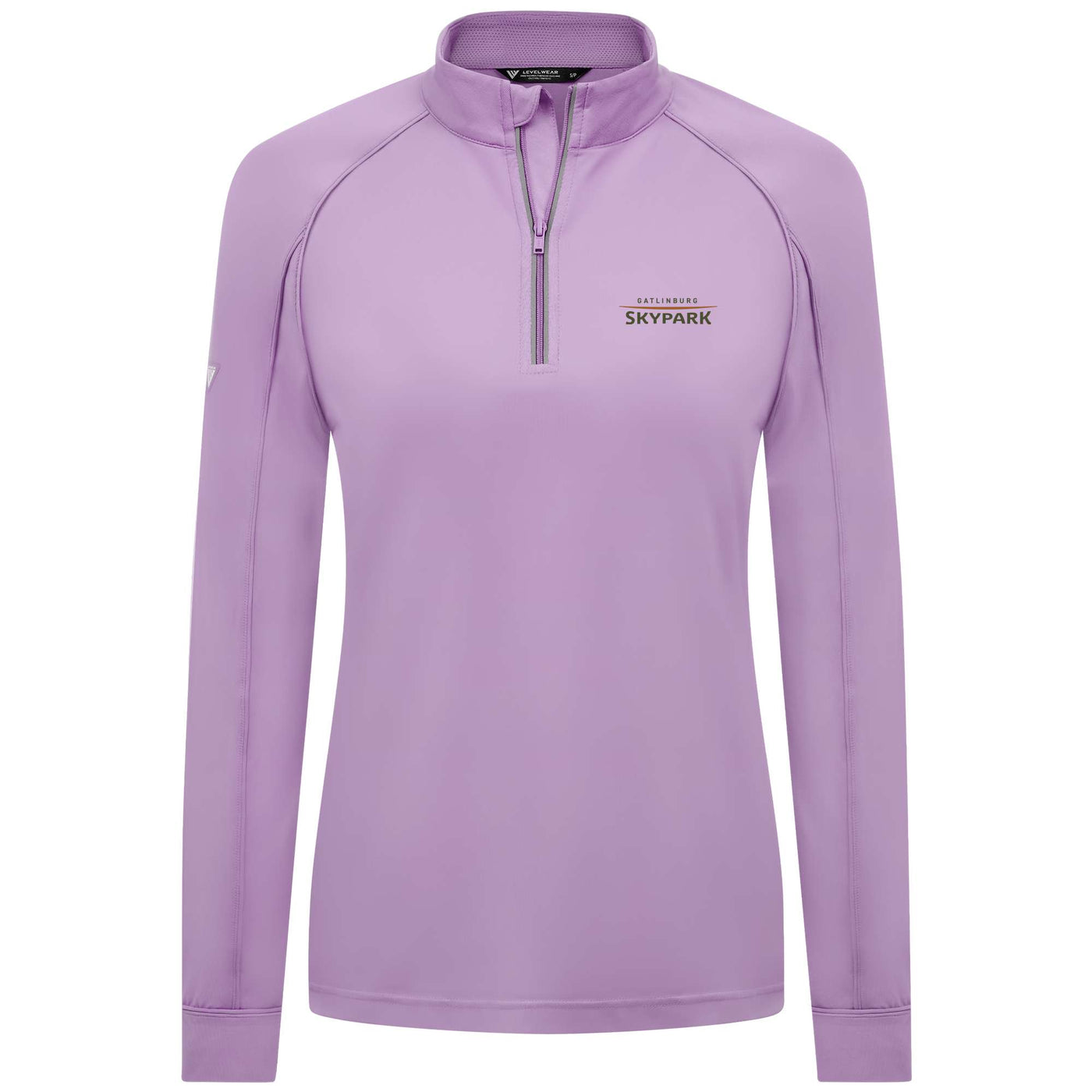 Gatlinburg SkyPark Women's Lightweight 1/4 Zip Full Color Small Chest Logo LUPINE-VIOLET