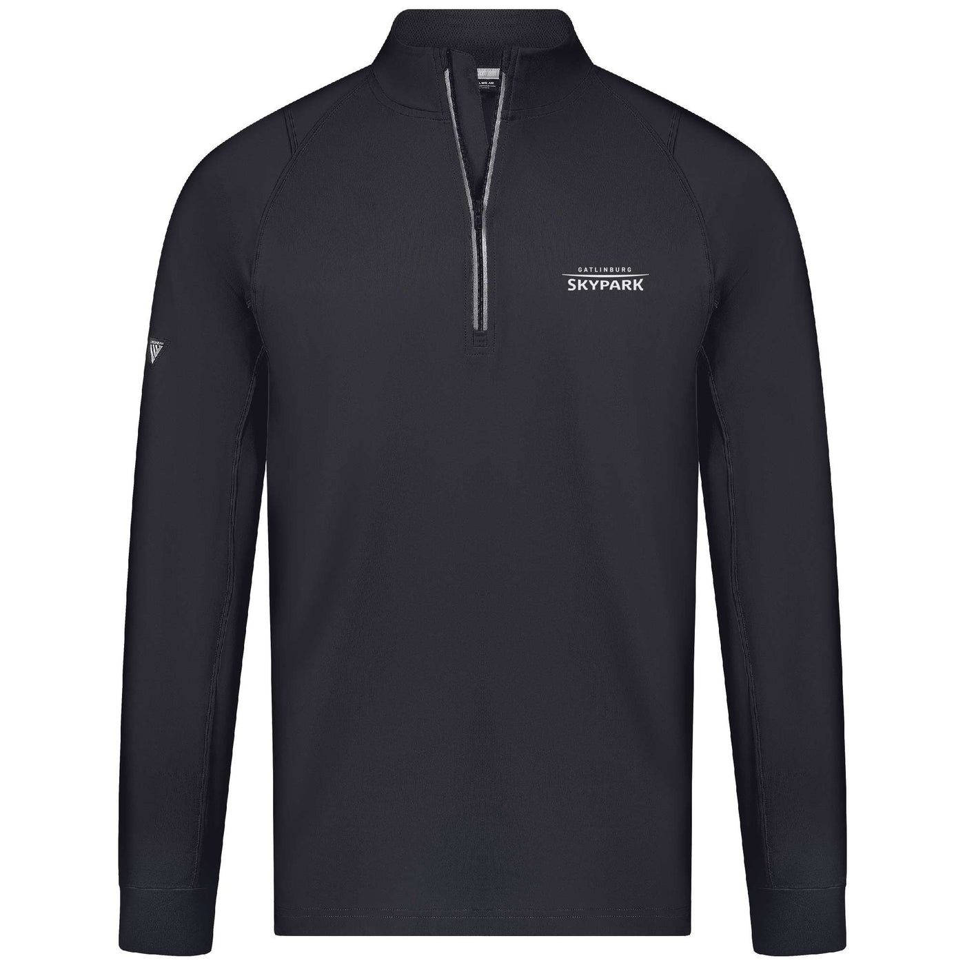 Gatlinburg SkyPark Men's Lightweight 1/4 Zip White Small Chest Logo BLACK