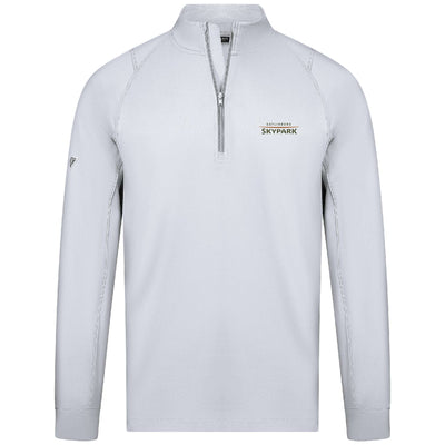 Gatlinburg SkyPark Men's Lightweight 1/4 Zip Full Color Small Chest Logo WHITE