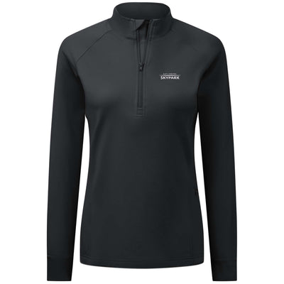 Gatlinburg Skypark Women's Midweight 1/4 Zip White Small Chest Logo BLACK