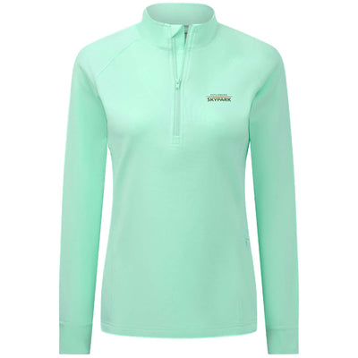 Gatlinburg Skypark Women's Midweight 1/4 Zip Full Color Small Chest Logo BEACH GLASS-MINT