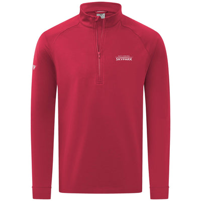 Gatlinburg SkyPark Men's Midweight 1/4 Zip White Small Chest Logo FLAME RED