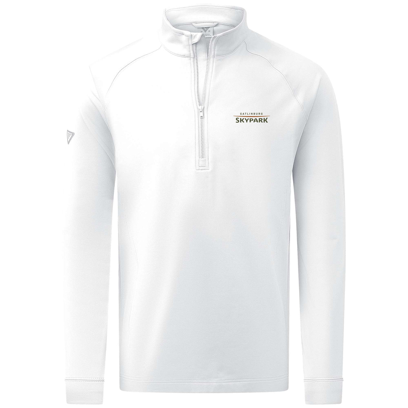 Gatlinburg SkyPark Men's Midweight 1/4 Zip Full Color Small Chest Logo WHITE