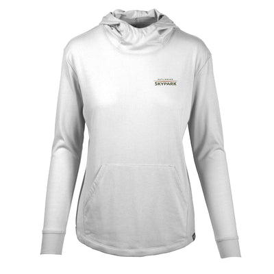 Gatlinburg SkyPark Women's Lightweight Tech Hoody Full Color Small Chest Logo WHITE