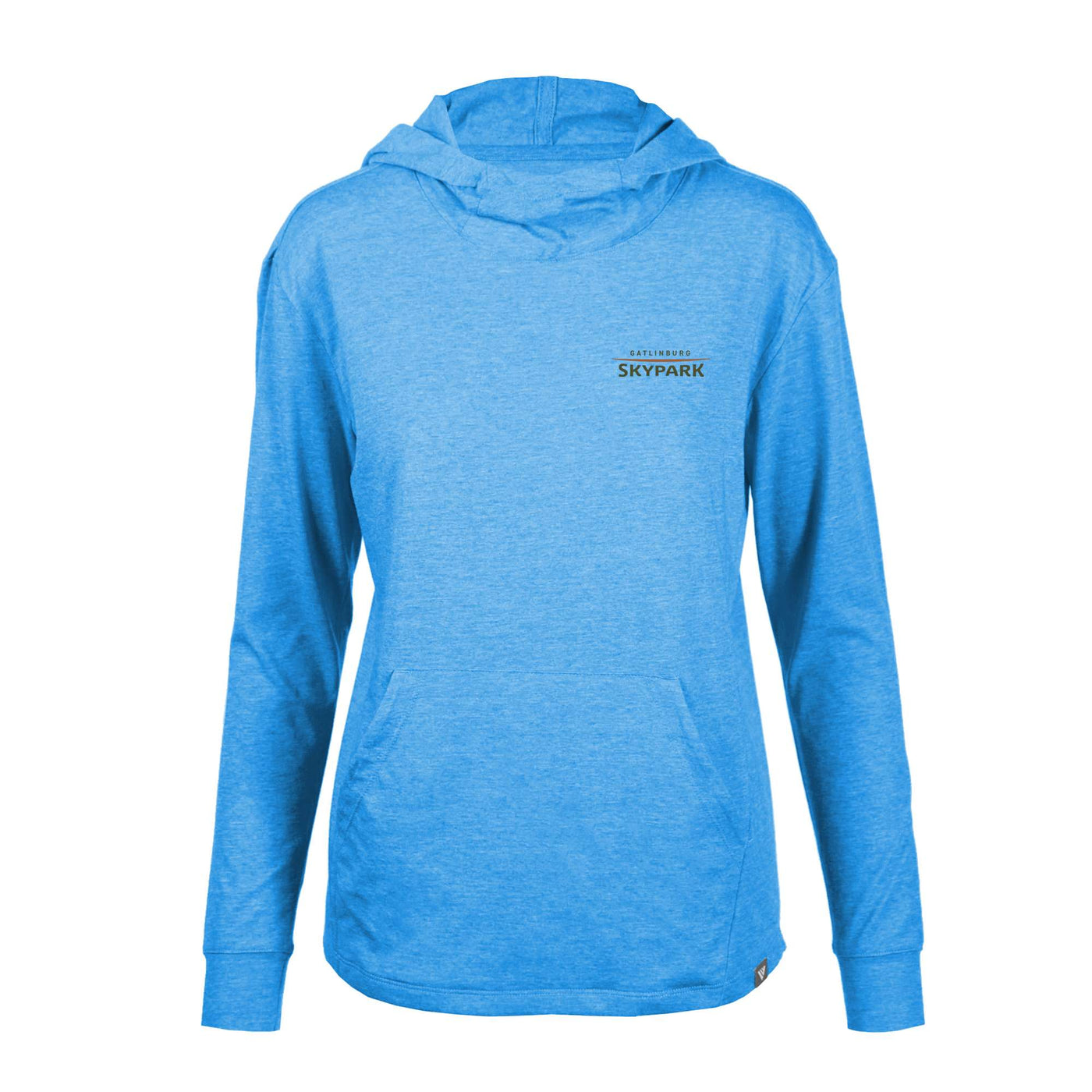 Gatlinburg SkyPark Women's Lightweight Tech Hoody Full Color Small Chest Logo HEATHER BLUE ORCHID