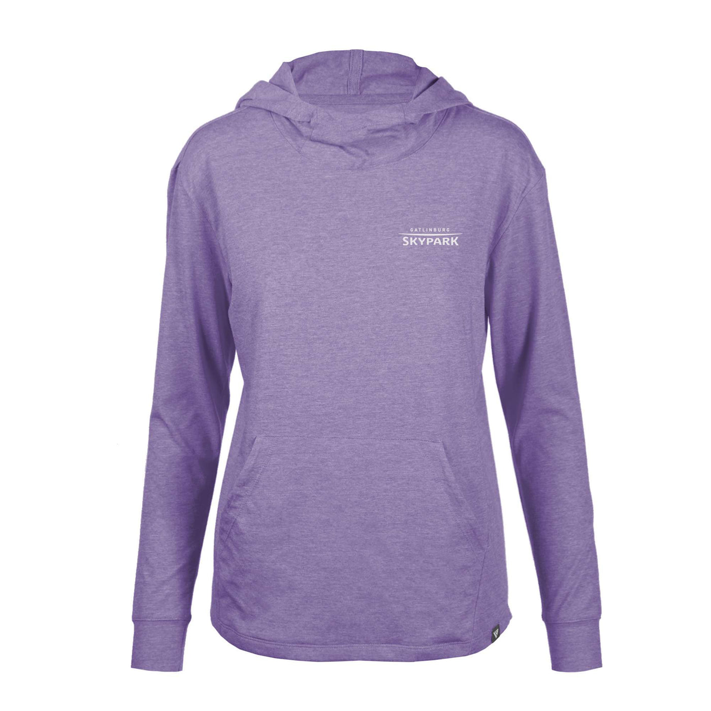 Gatlinburg SkyPark Women's Lightweight Tech Hoody White Small Chest Logo HEATHER PURPLE REIGN