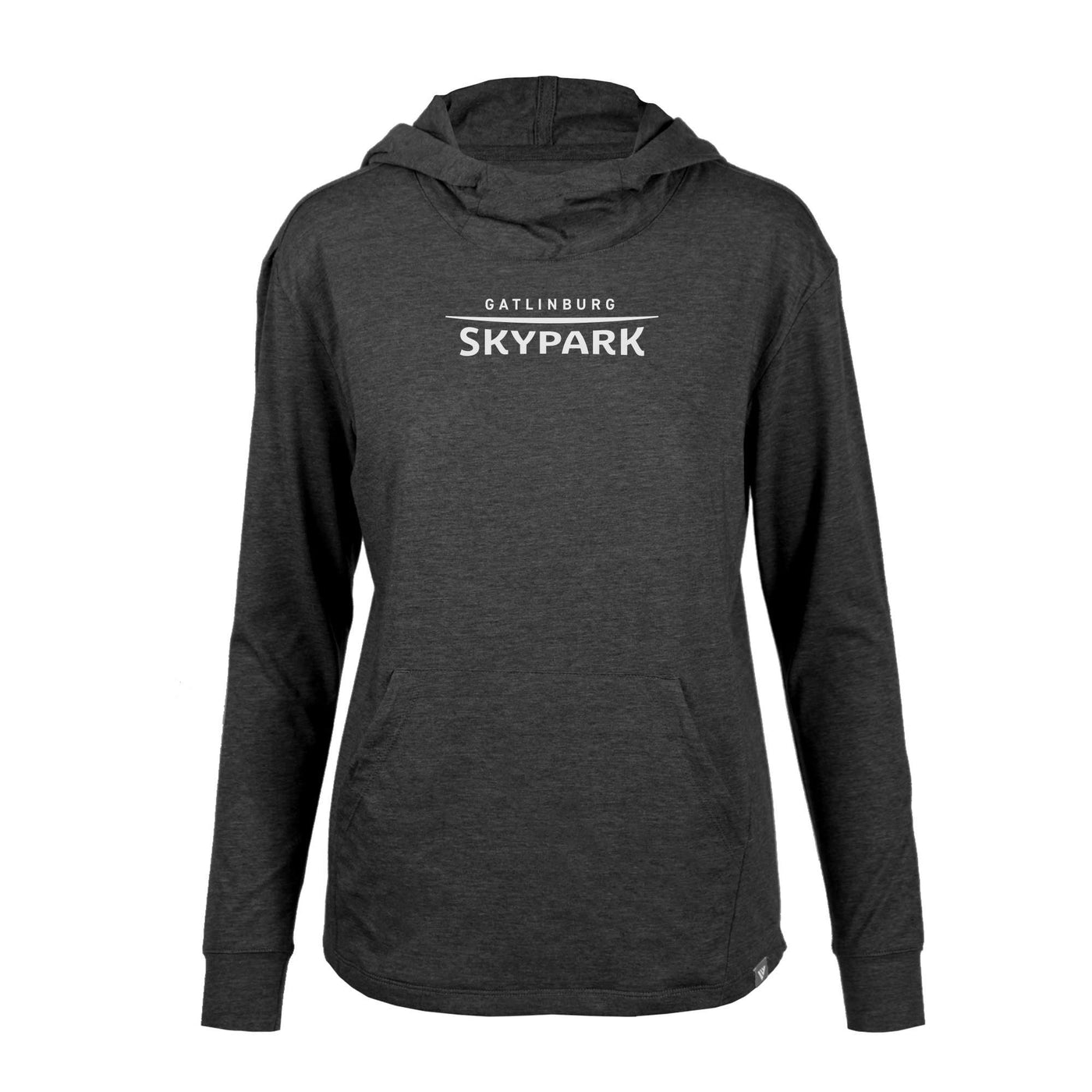 Gatlinburg SkyPark Women's Lightweight Tech Hoody White Chest Logo HEATHER CHARCOAL