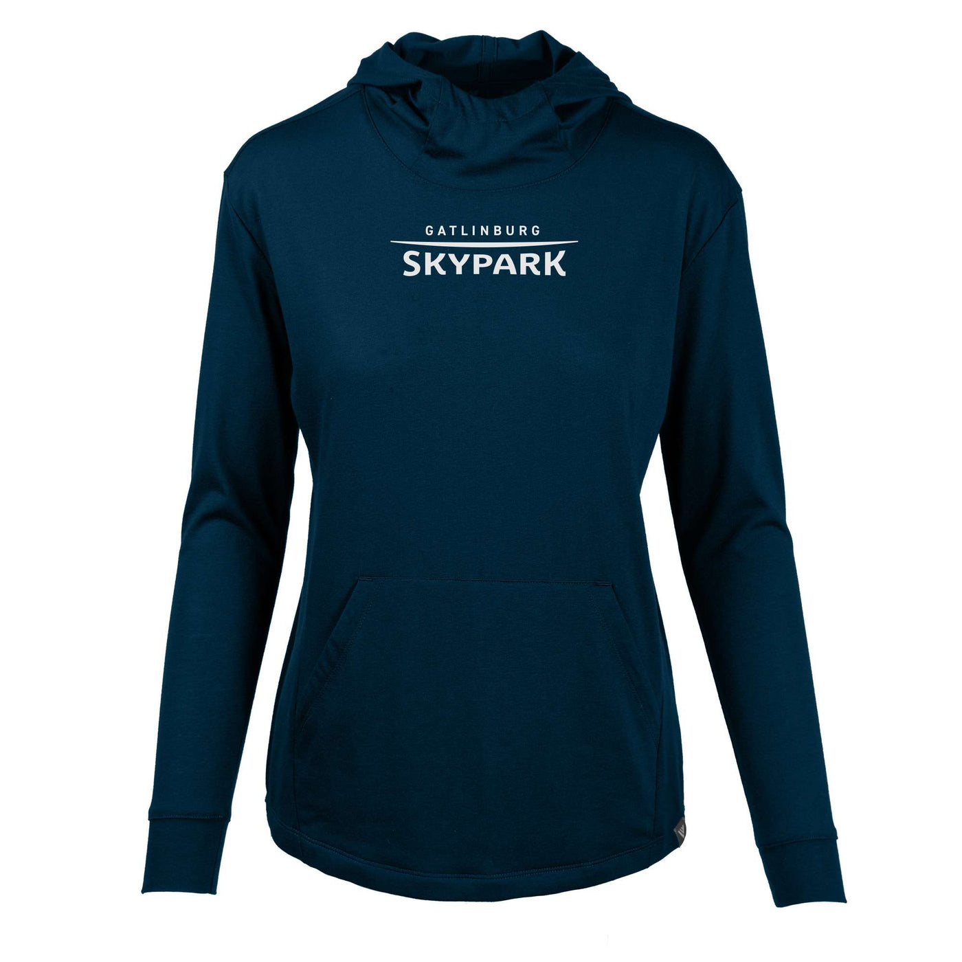 Gatlinburg SkyPark Women's Lightweight Tech Hoody White Chest Logo SOLID NAVY