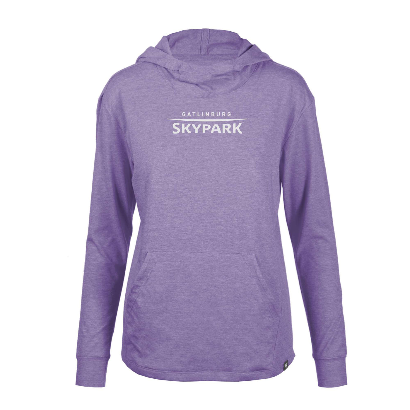 Gatlinburg SkyPark Women's Lightweight Tech Hoody White Chest Logo HEATHER PURPLE REIGN