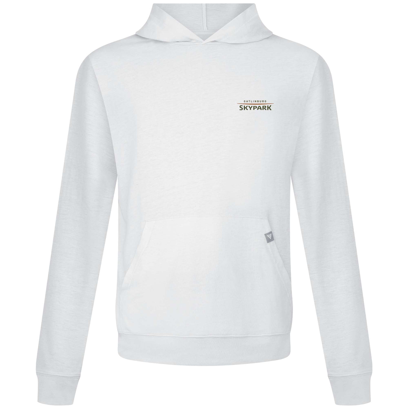 Gatlinburg SkyPark Men's Lightweight Tech Hoody Full Color Small Chest Logo WHITE