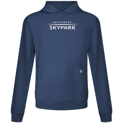 Gatlinburg SkyPark Men's Lightweight Tech Hoody White Chest Logo NAVY