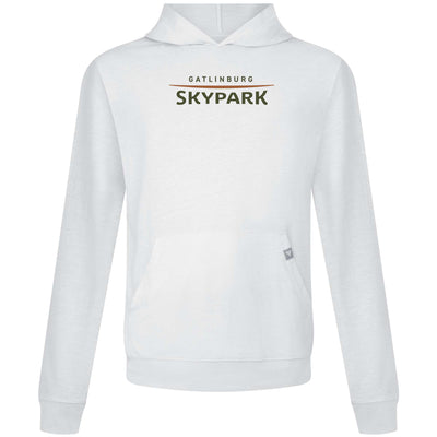 Gatlinburg SkyPark Men's Lightweight Tech Hoody Full Color Chest Logo WHITE