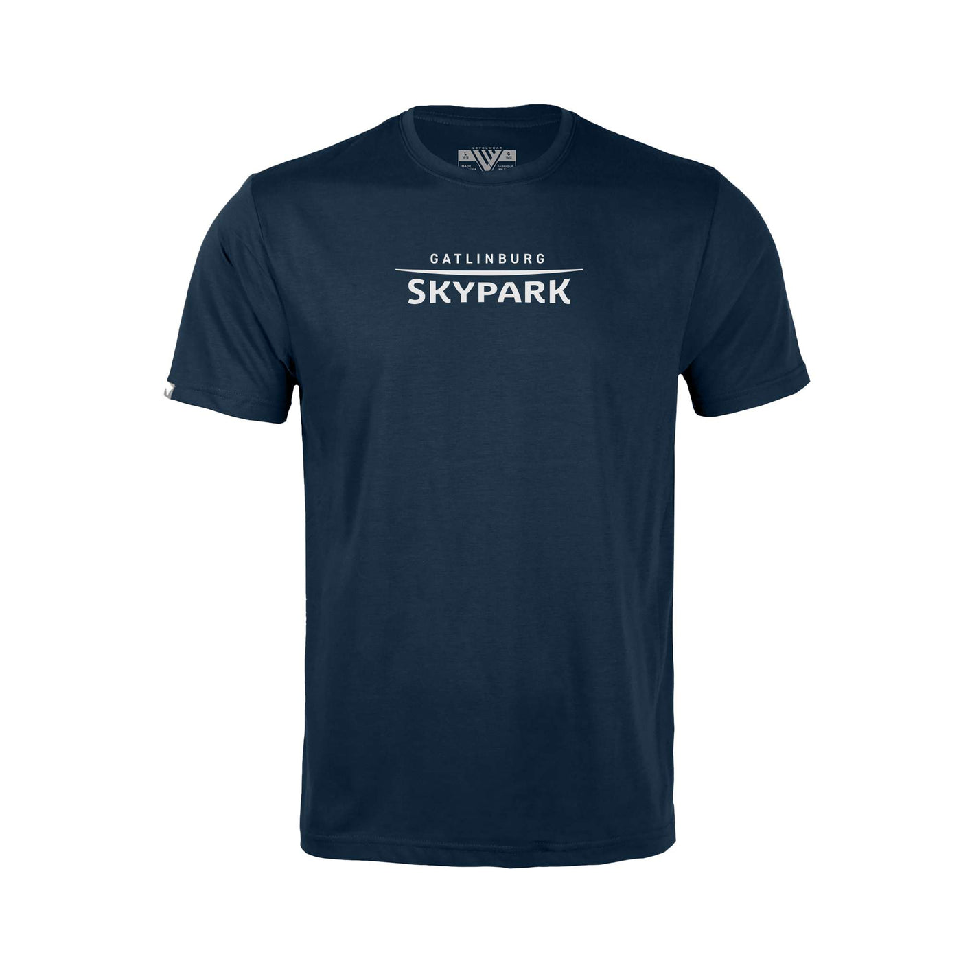 Gatlinburg SkyPark Kid's Classic T-Shirt White Chest Logo SOLID NAVY