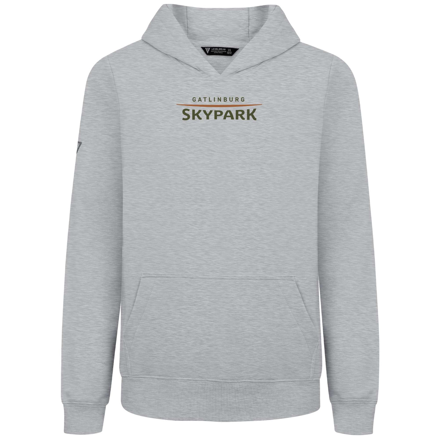 Gatlinburg SkyPark Kid's Hoody Full Color Chest Logo HEATHER PEBBLE