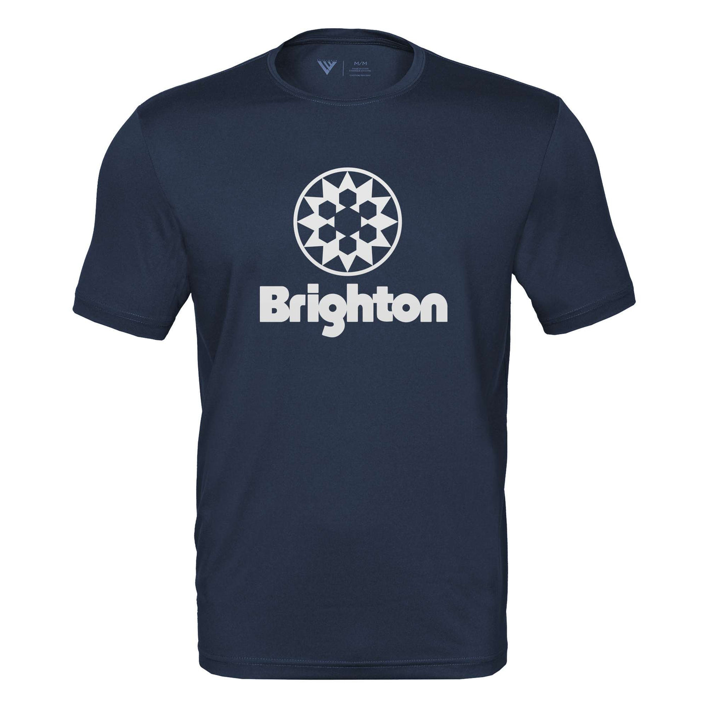 Brighton Tech T-Shirt White Chest Logo NAVY