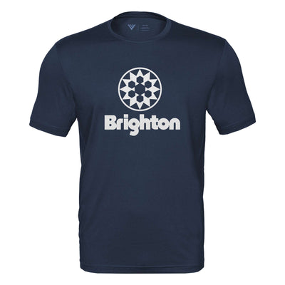 Brighton Tech T-Shirt White Chest Logo NAVY