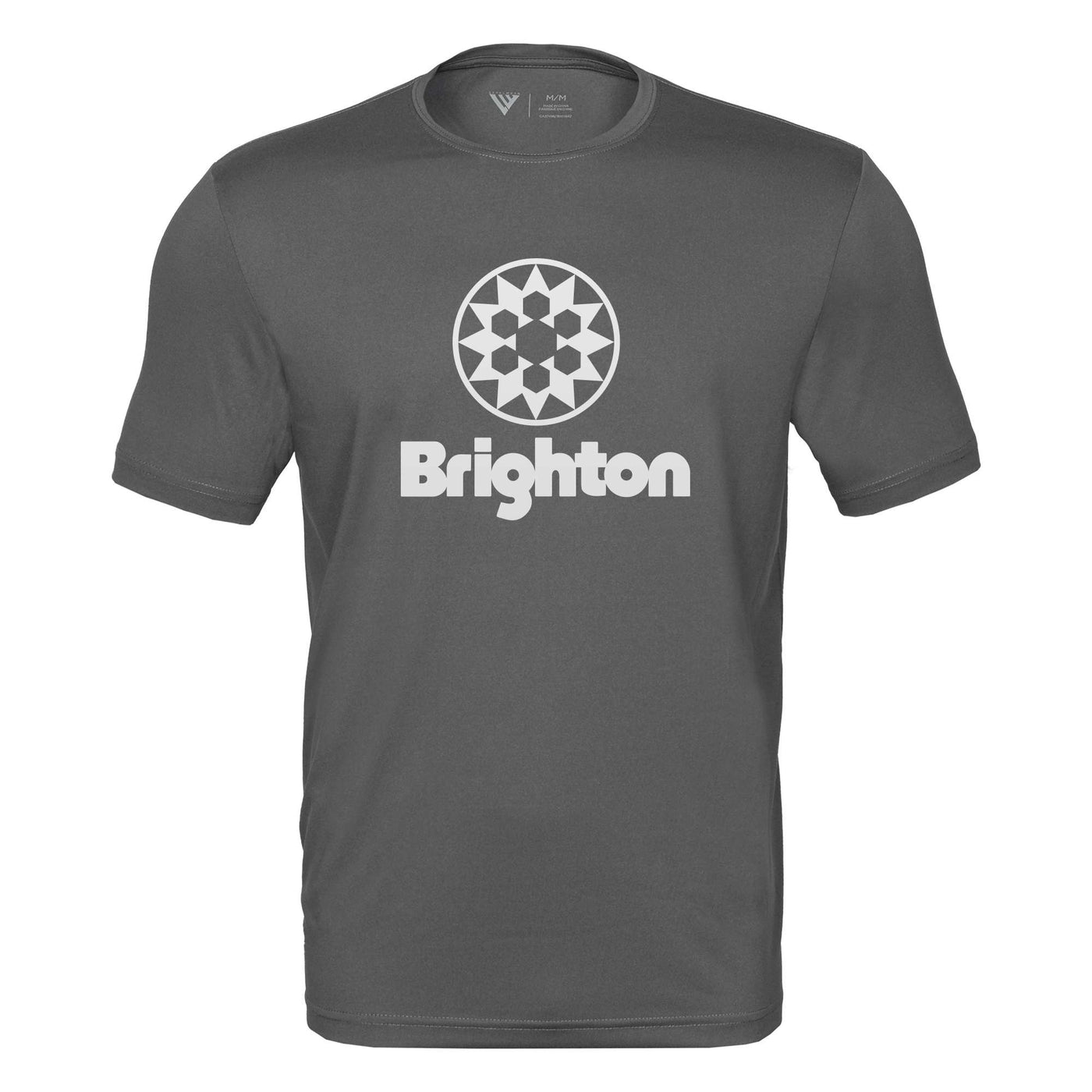 Brighton Tech T-Shirt White Chest Logo CHARCOAL