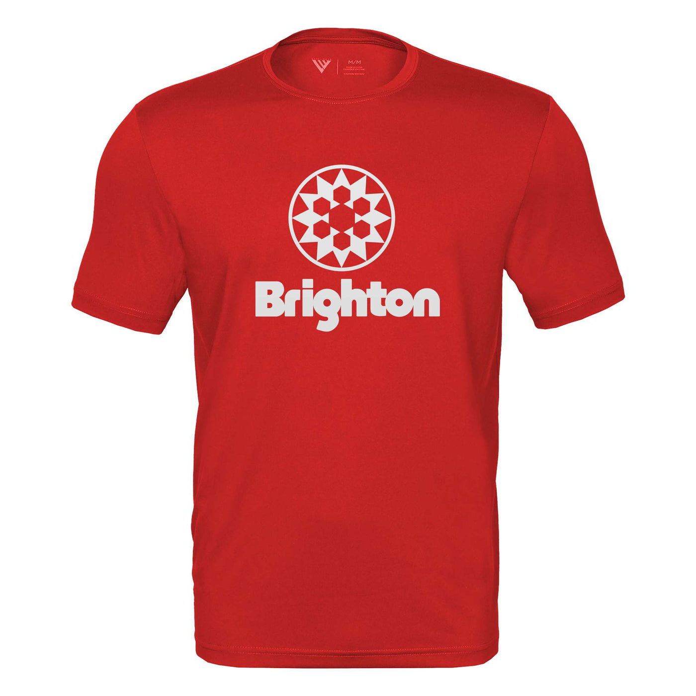 Brighton Tech T-Shirt White Chest Logo FLAME RED