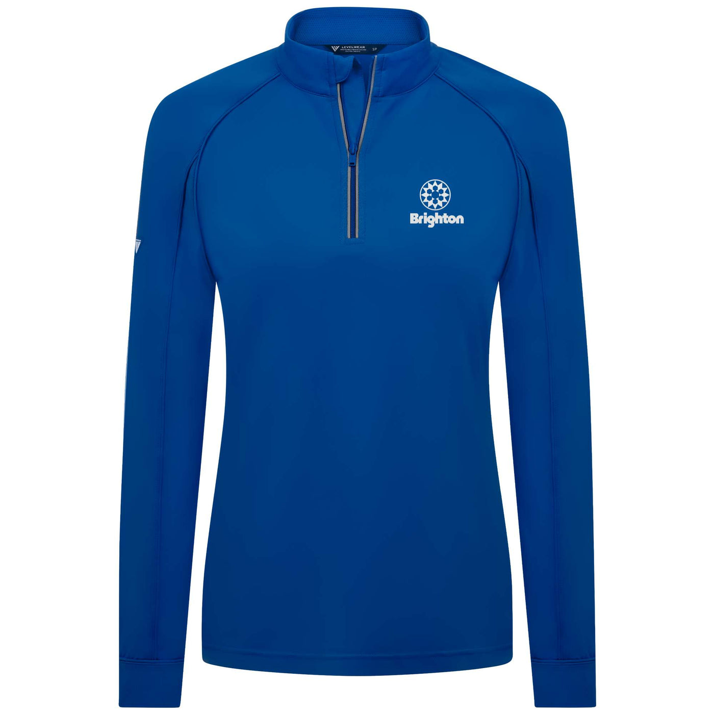 Brighton Women's Lightweight 1/4 Zip White Small Chest Logo TEAM ROYAL