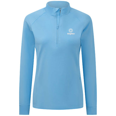 Brighton Women's Midweight 1/4 Zip White Small Chest Logo ICE 2