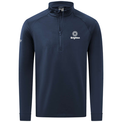 Brighton Men's Midweight 1/4 Zip Full Color Small Chest Logo NAVY