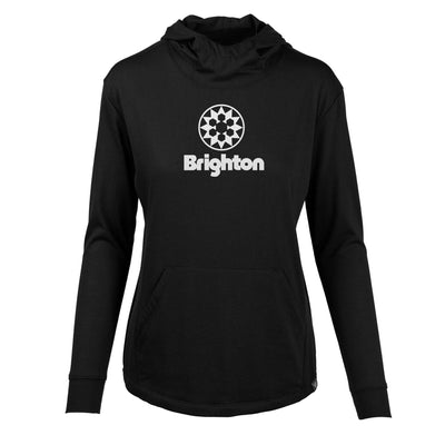 Brighton Women's Lightweight Tech Hoody White Chest Logo BLACK