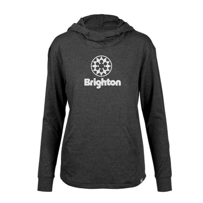 Brighton Women's Lightweight Tech Hoody White Chest Logo HEATHER CHARCOAL