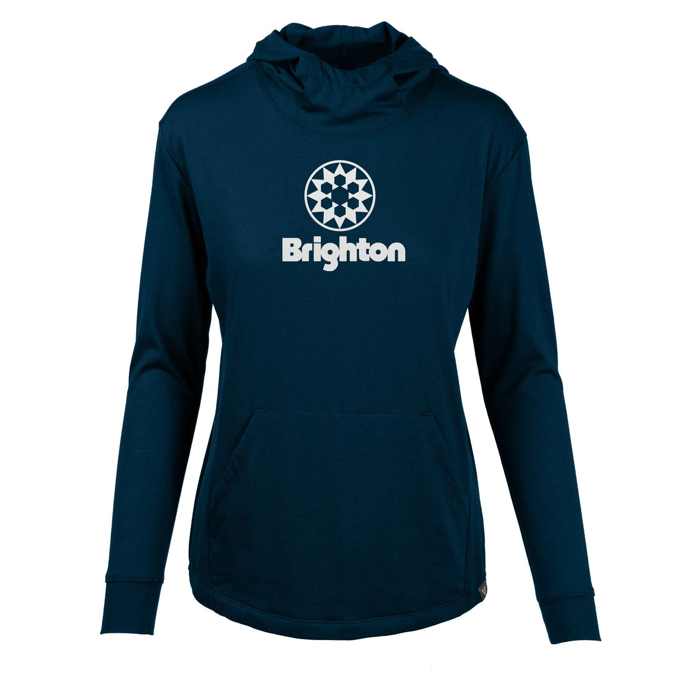 Brighton Women's Lightweight Tech Hoody White Chest Logo SOLID NAVY