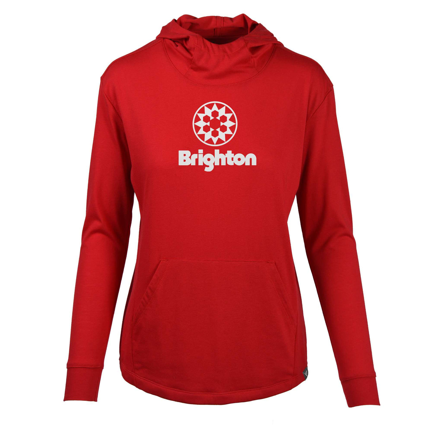 Brighton Women's Lightweight Tech Hoody White Chest Logo SOLID FLAME RED