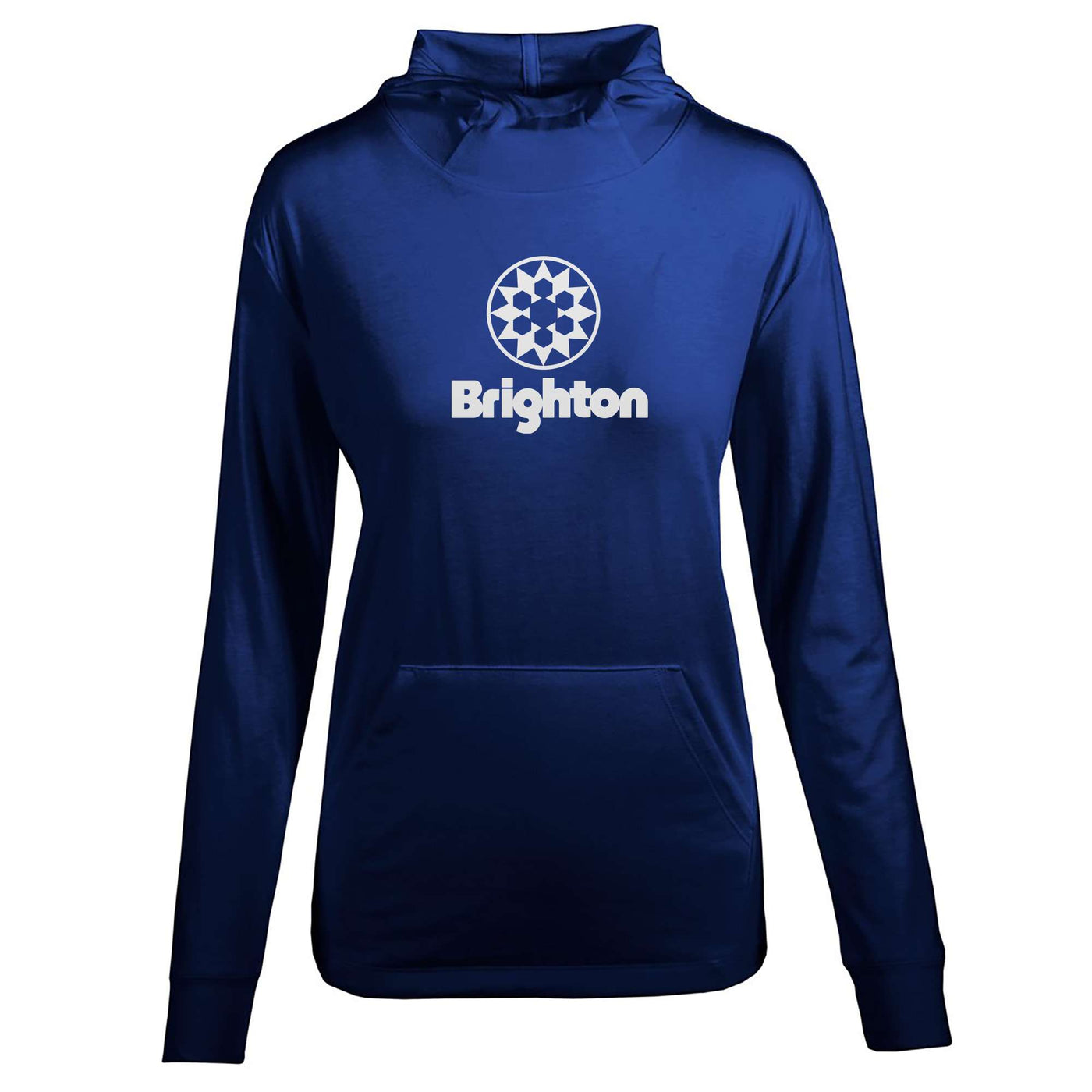 Brighton Women's Lightweight Tech Hoody White Chest Logo TEAM ROYAL