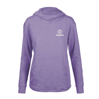 Brighton Women's Lightweight Tech Hoody White Small Chest Logo HEATHER PURPLE REIGN