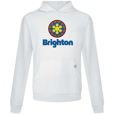 Brighton Men's Lightweight Tech Hoody Full Color Chest Logo WHITE