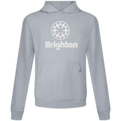 Brighton Men's Lightweight Tech Hoody White Chest Logo PEBBLE