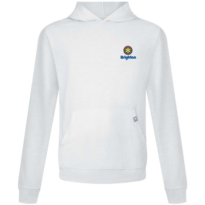 Brighton Men's Lightweight Tech Hoody Full Color Small Chest Logo WHITE